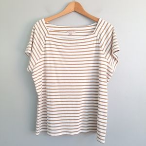 DB 1962 Gold & White Striped Square Neck Top